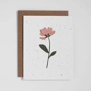 Floral Salmon Plantable Greeting Card -